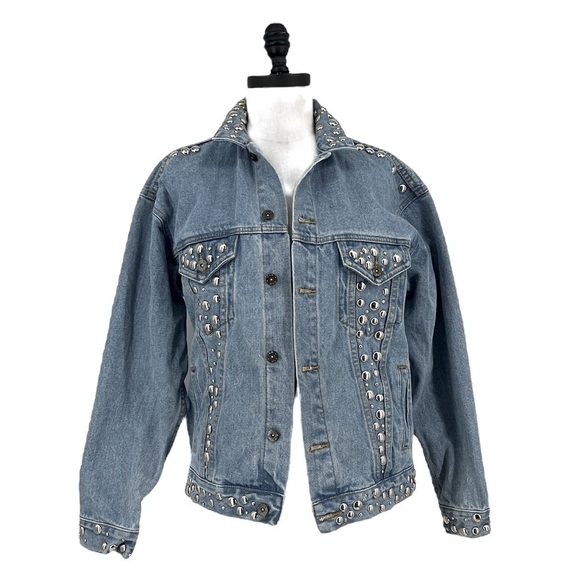 Carmar denim jean studded jacket Size S - Picture 1 of 10
